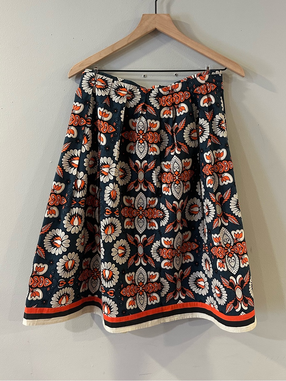 Floral Paisley A-Line Midi Skirt